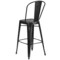 Merrick Lane Sabine Metal Indoor-Outdoor Counter Stool with Vertical Slat Back and Integrated Footrest